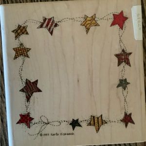 Star Frame wood mounted rubber stamp